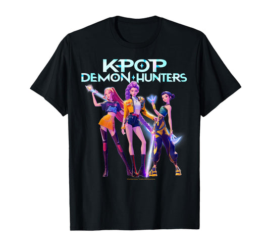 Kpop Demon Hunters Halloween Huntrix Heroic Poses Group Shot T-Shirt