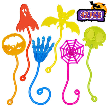 Halloween Sticky Hands Bulk 42PCS Halloween Party Favors for Kids Stretchy Sticky Hand Toy Halloween Goodie Bag Stuffers Fillers Trick or Treat Halloween Party Supplies Toys Classroom Prizes for Kids