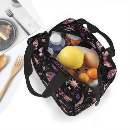 DADABULIU Lunch Bag Tarot Moon Butterfly Magic Goth Insulated Lunch Box Cooler Tote for Adults Kid Girl Women Work Office School Picnic Beach Reusable Lunchbox Over 3 Years Old