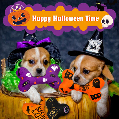 Lepawit Halloween Dog Toys Plush 4Pack Dog Squeaky Toys Interactive Fetching Dog Toys Stuffed Toy Suitable for Medium and Large Dogs