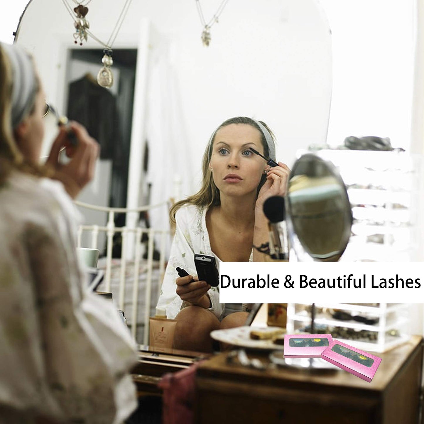 Fluffy Mink Lashes viEYEve False Eyelashes Natural Real Mink Lashes Fluffy Long 5D Dramatic Eyelashes for Women Full Lashes Durable Reusable Mink Eyelashes Messy Bomb1 pair