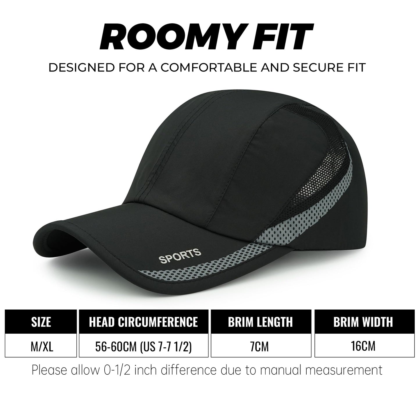 CLAPE Running Performance Hat Outdoor Sports UV Protection Baseball Cap Ultra Thin Lightweight Waterproof Quick Dry Portable Mesh Hat Dark Blue