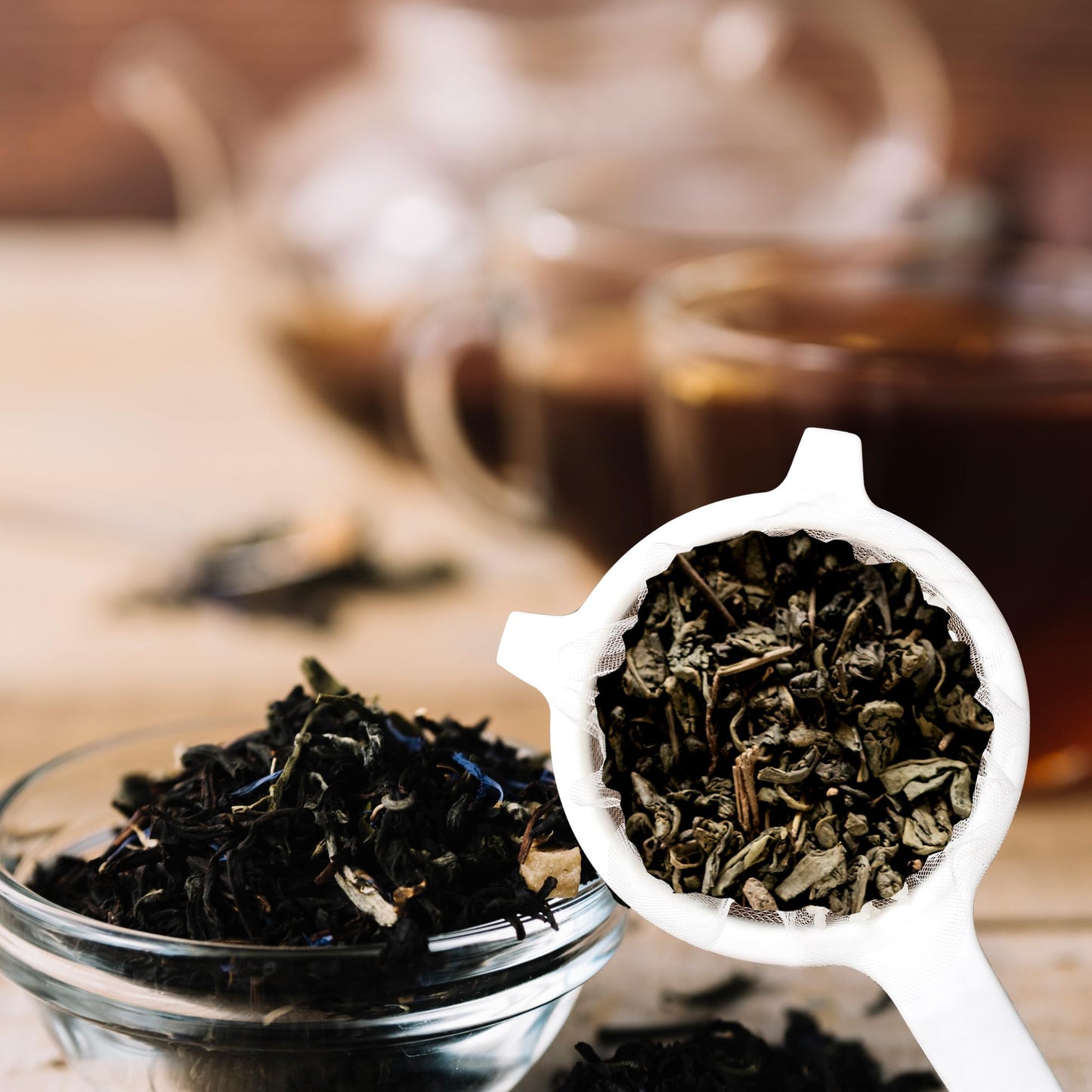 HIC Kitchen Double-Ear Fine Mesh Strainers, BPA Free, Set of 4 Sizes Includes 3, 4, 5.5, and 7-Inch Diameter