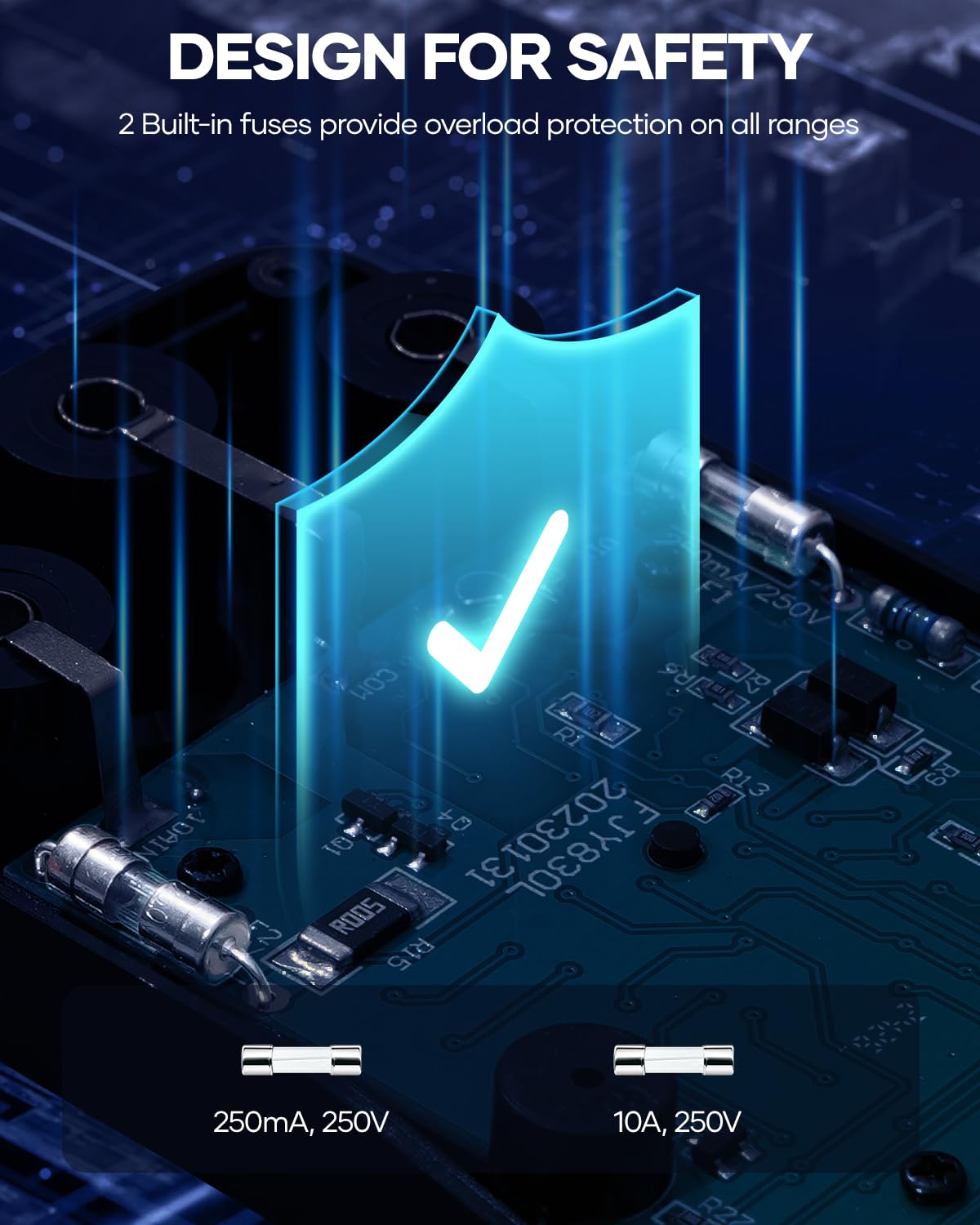 Digital Multimeter Voltage Tester, Assark 2000 Counts Multimeter Measure AC DC Voltage DC Current, Meter Tester Test Volt Ohm Amp Diode Continuity, Resistance, Backlit LCD Display, Data Hold Function