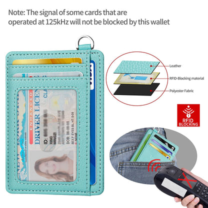 EcoVision Slim Minimalist Front Pocket Wallet, RFID Blocking Credit Card Holder Wallet with Detachable D-Shackle for Men Women