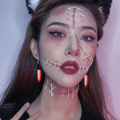 GBAHFY Halloween Ghost Face Knife Earrings Women Acrylic Drop Dangle Scream Gothic Statement Howling Skull Hypoallergenic Jewelry Gifts Lady Party Costume Decorations Accessories (K)