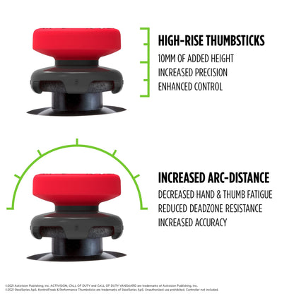 KontrolFreek Call of Duty: Vanguard Performance Thumbsticks for PlayStation 4 (PS4) and PlayStation 5 (PS5) | 2 High-Rise, Hybrid| Red/Black