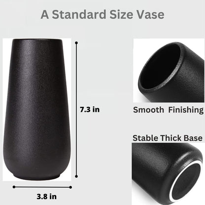 DECORPIA Premium Quality Black Ceramic flower Vase | Home Decor, Vases for Flowers, Farmhouse, Modern, Aesthetic, Bohemian, Pampas Vase