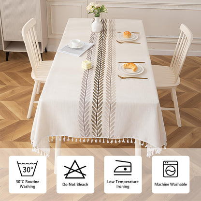 Deep Dream Table Cloth Rectangle Table, Rustic Waterproof Cotton Linen Tablecloths, Wrinkle Free Farmhouse Style Table Cloths for Parties, Kitchen Dining, Holiday, 55''x102'', 8-10 Seats