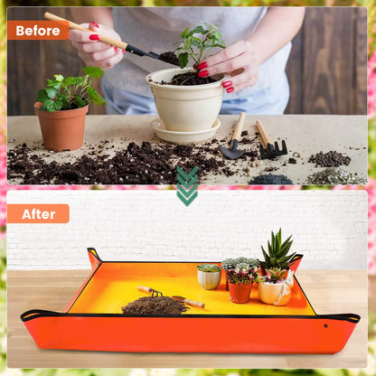 Large Repotting Mat for House Plants Transplanting and Potting Soil Mess Control, Unique Gardening Gifts for Women & Men Mom Birthday Gift Plant Lover Gifts