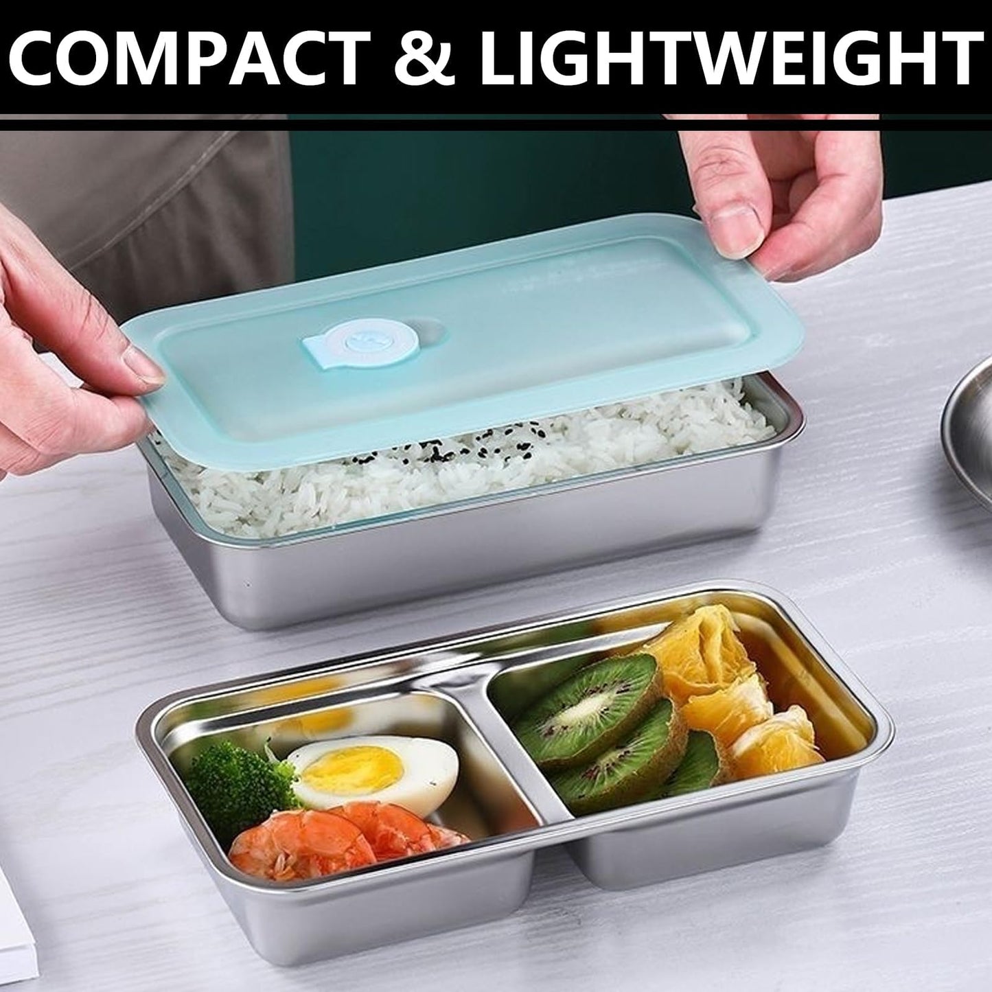 4PCS Reusable Snack Containers with Lids - Stainless Steel Bento Box - Stainless Steel Food Storage Containers - Dishwasher and Suitable for Kitchen Snacks Dips Take Out Travel and Outdoor Camping