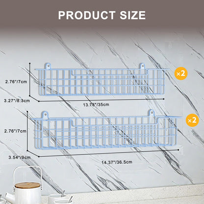 Spice Rack Organizer Wall Mount, Spice Organization Storage Shelf for Cabinet Door, 2 Packs Wall Spice Rack Saving Space for Kitchen, Black