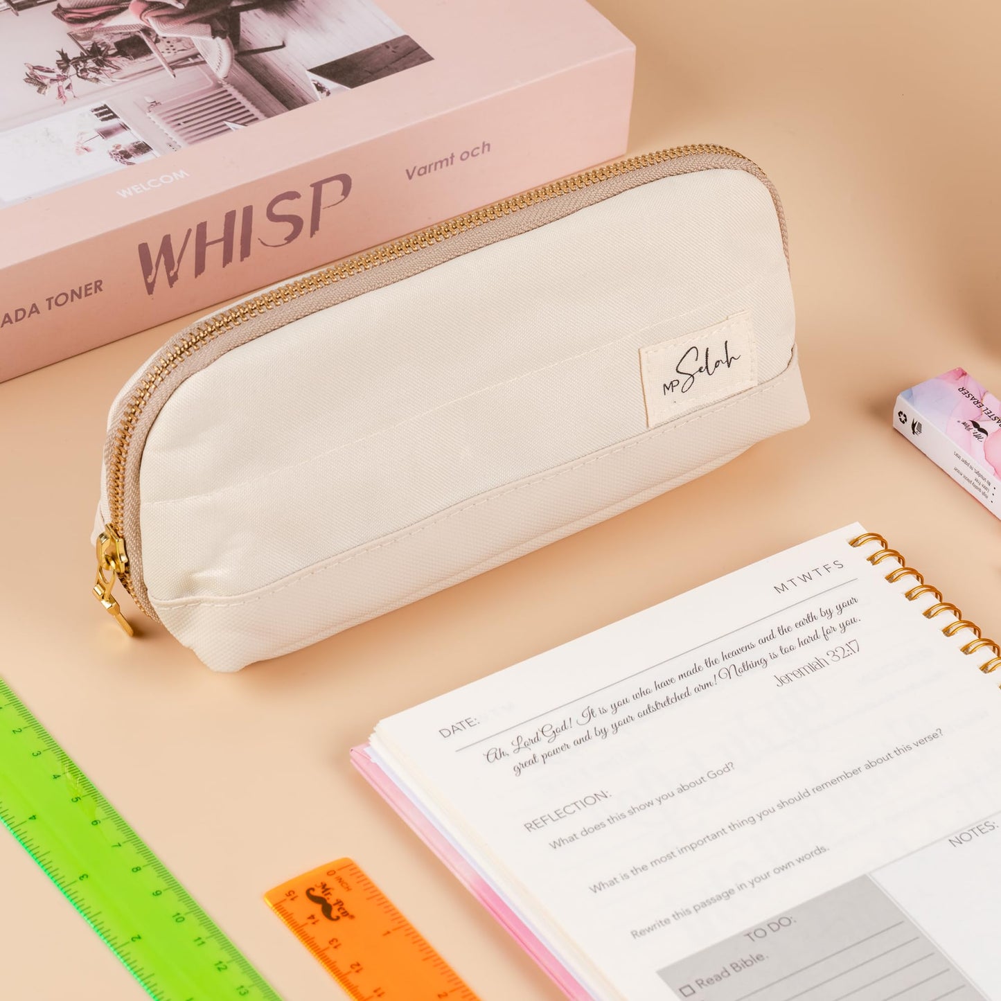 Mr. Pen- School Pencil Case, Cream, Pencil Pouch, Pen Case, Pen Pouch,