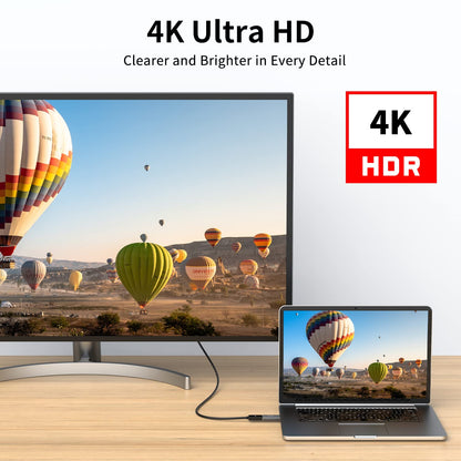 IIABC Displayport to HDMI Adapter 4K 24K Gold Plated Displayport DP to HDMI Female Converter，Uni-Directional Display Port to HDMI Converter Compatible for Lenovo, HP, Dell &More- Grey