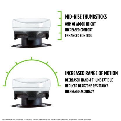 KontrolFreek CQC Rush for Xbox One and Xbox Series X Controller | Performance Thumbsticks | 2 Mid-Rise Concave | White