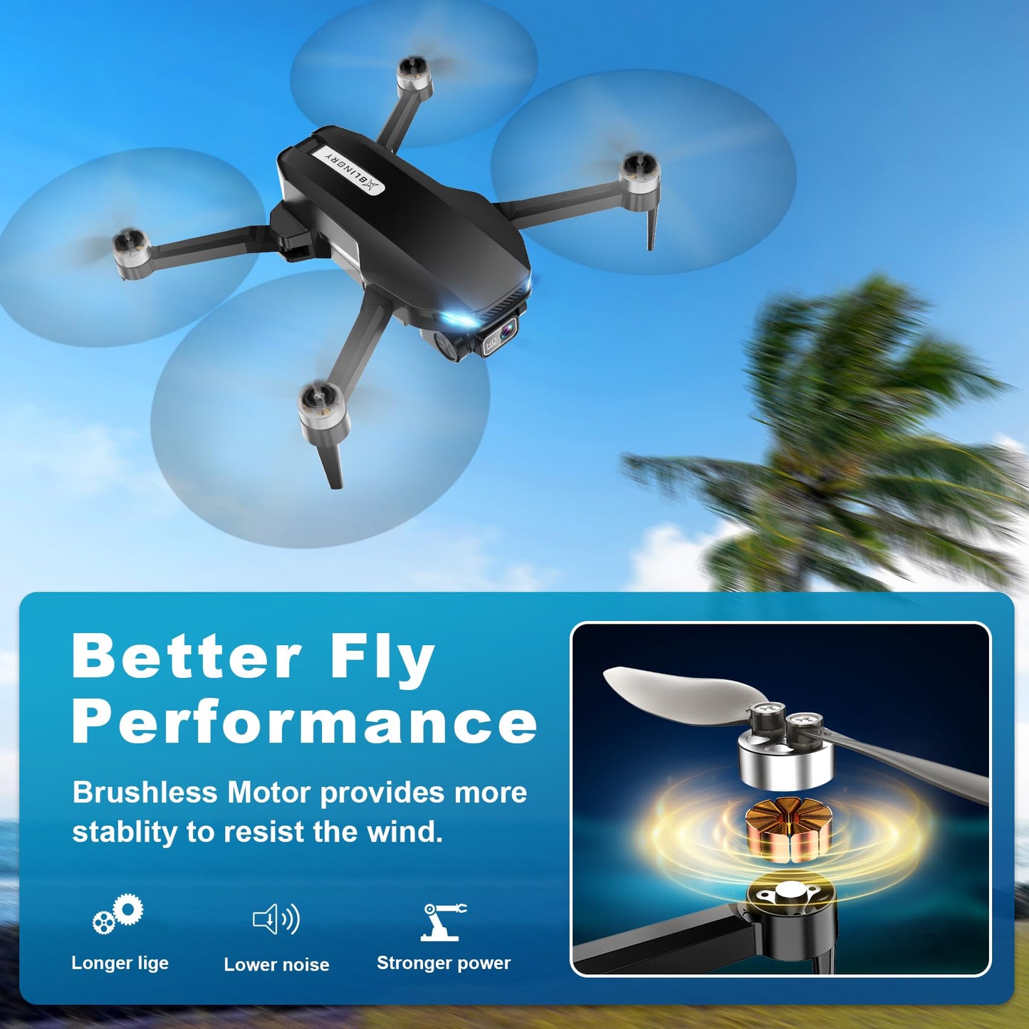 Drone with Camera, 2K HD FPV Drone with Brushless Motor, Altitude Hold, Gesture Selfie, One Key Take Off/Landing, 3D Flips, Waypoint Fly, 2 Batteries, Foldable Mini Drones for Kids and Beginners