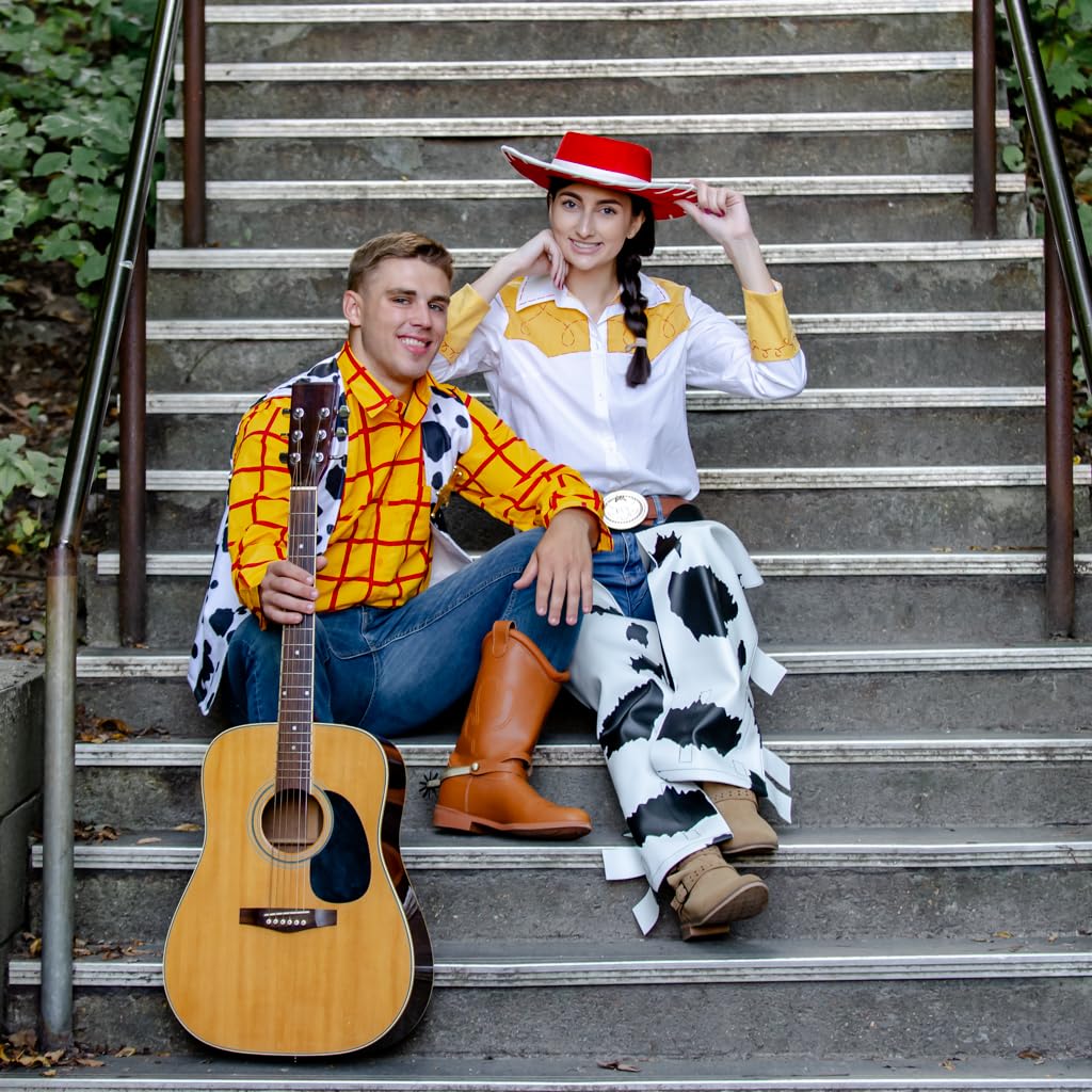 Costume Agent Jessie Cowboy Cowgirl Chaps Halloween & Cosplay Costume Accessory for Adults - White