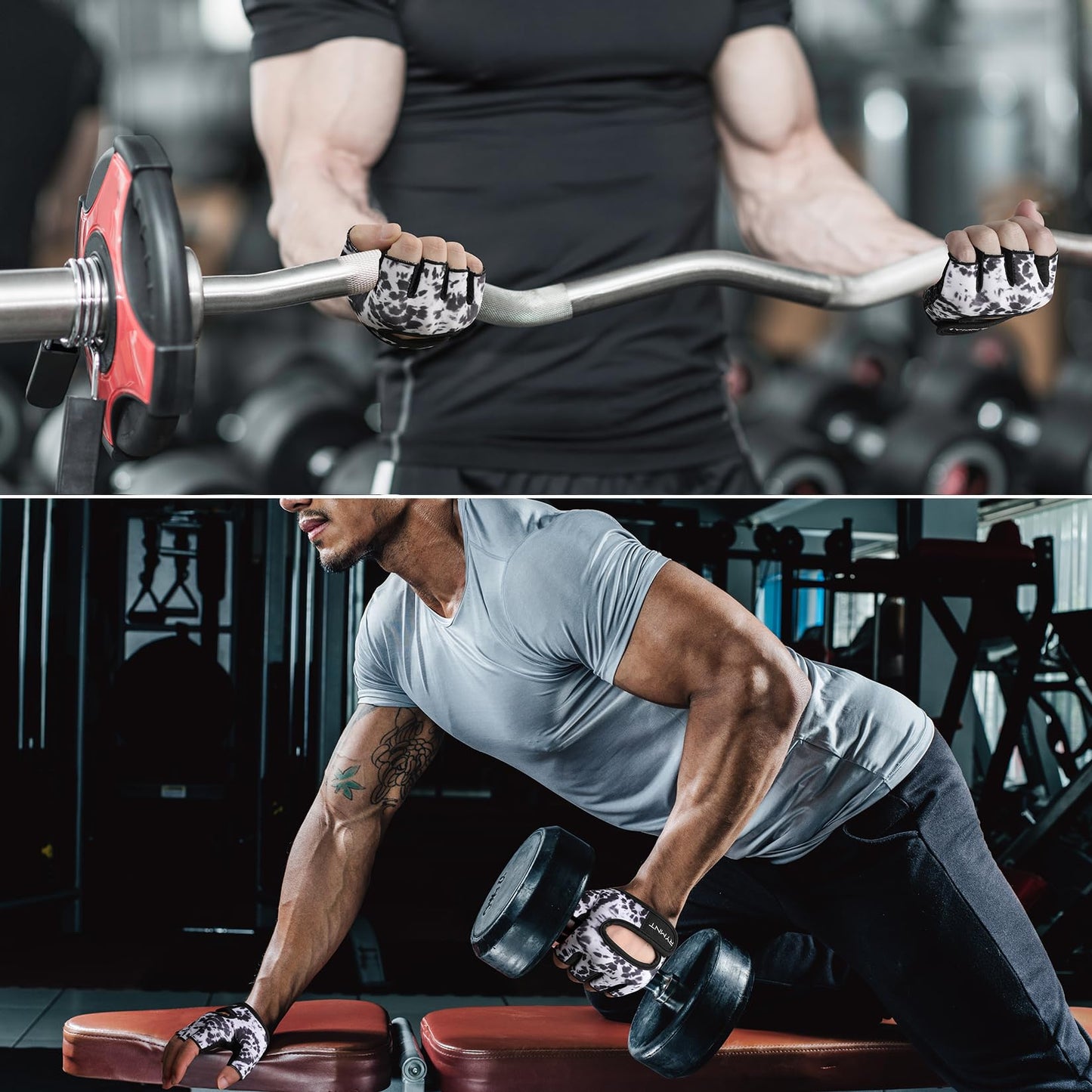 Minimal Weight Lifting Gloves,Short Micro Workout Gloves Grip Pads with Full Palm Protection & Extra Grip for Men Women Weightlifting,Gym,Exercise Training