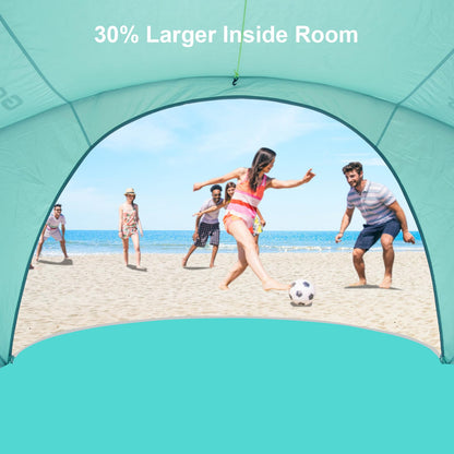 Gorich Beach Tent Sun Shelter with UPF50+ UV Protection for 3/4-5/6-7 Person, Lightweight & Portable Beach Shade Canopy with 2 Zippered Doors, Easy Setup Family Beach Umbrella