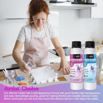 LET'S RESIN 8oz Silicone Mold Making Trial Kit, Fast Cure Mold Making Silicone Rubber, Easy Mixing, Flexible Platinum Cured Molding Silicone for Casting Resin Molds & Silicone Molds (Translucent)