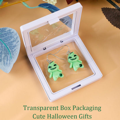 DAYANEY Halloween Earrings for Women Ghostface Earings as Nightmare Movie Before Chrsitmas Gifts, Green Ghost Earrings for Girls Cute Boogcy Costume Halloween Accessories Christmas Jewelry