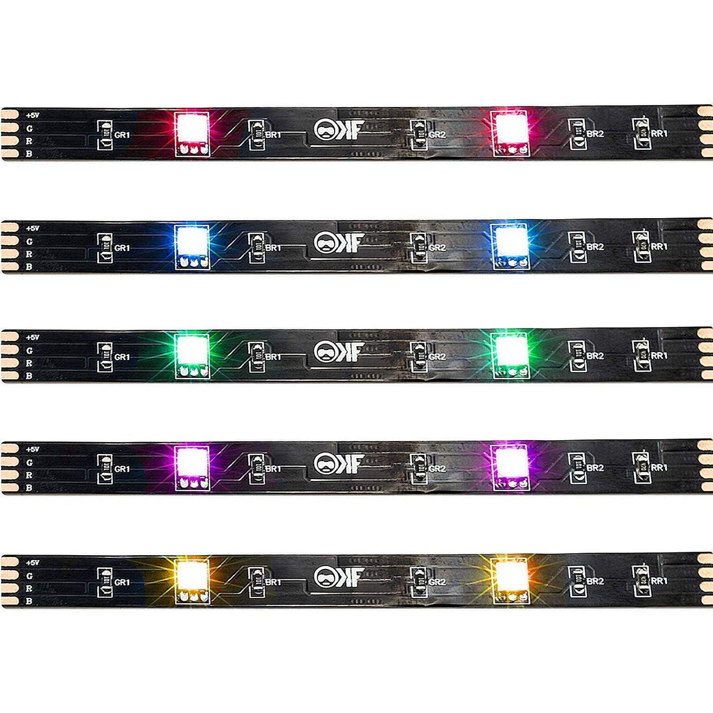 KontrolFreek Gaming Lights: LED Strip Lights, USB Powered with Controller, 3M Adhesive for TV, Console, PC, Wall (12 Ft)