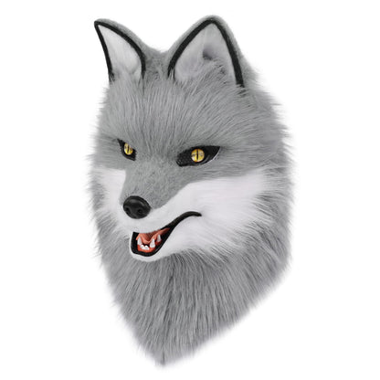 HAOAN Furry Dog Mask Animal Full Head Wolf Fox Realistic Masks for Halloween Carnival Fancy Dress Party Cosplay Costume Women Men
