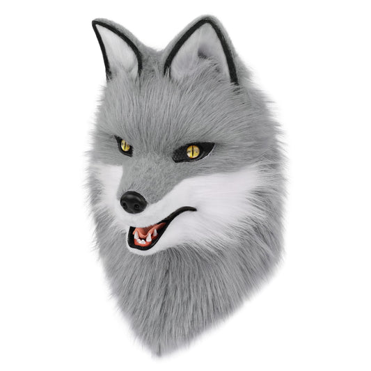 HAOAN Furry Dog Mask Animal Full Head Wolf Fox Realistic Masks for Halloween Carnival Fancy Dress Party Cosplay Costume Women Men