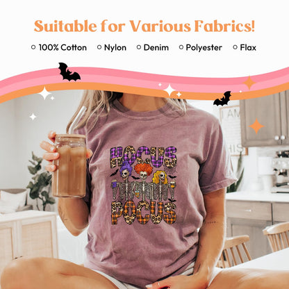 Kaciola 9 Sheets Halloween Iron on Transfers, Ghost DTF Transfers Ready to Press Iron on Decals for T Shirts Hoodie DIY Crafts