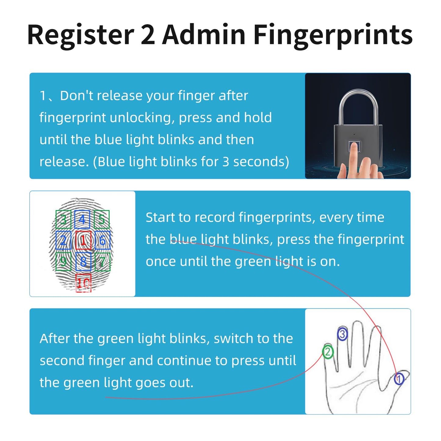 KENRONE Keyless Portable USB Charging Fingerprint Lock,Smart Padlock Quick Unlock Waterproof and Rustproof,Smart Lock for Warehouses, Gym, Schools, Homes, Office Cabinets (Black)