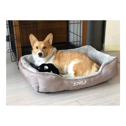 JOYELF Dog Bed Washable Calming Pet Bed, Anti Anxiety Cat Bed & Sofa, Cute Plush Pet Bed for Small Dog and Cat - Small Rectangle