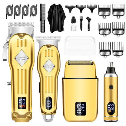 Hair Clippers for Men, Professional Beard Trimmer Mens Shaver Electric Razor Nose Trimmer Kit, Cordless Barber Clippers and Trimmers Set, Hair Cutting Kit, Shaving Machines for Men Grooming Gifts