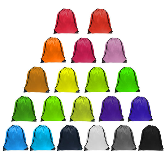 GoodtoU Drawstring Backpacks, Drawstring Bags Bulk Nylon Backpack Draw String Back Bag Cinch Sack Drawstring Gym Bag Drawstring Backpack for Sport, Traveling, Team (20 Colors, 20Pcs)