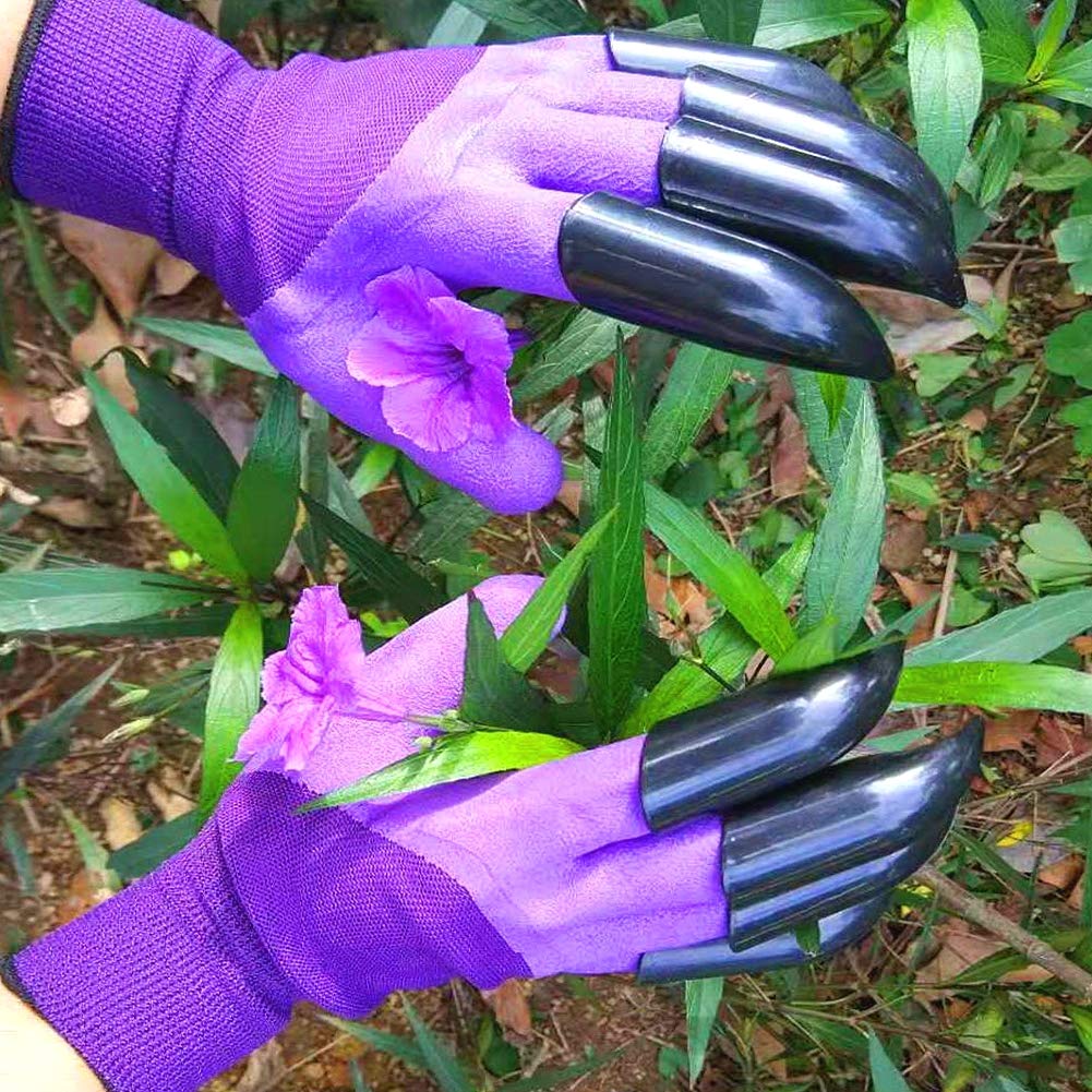 Famoy Claw Gardening Gloves for Planting, Garden Glove Claws for Women Purple