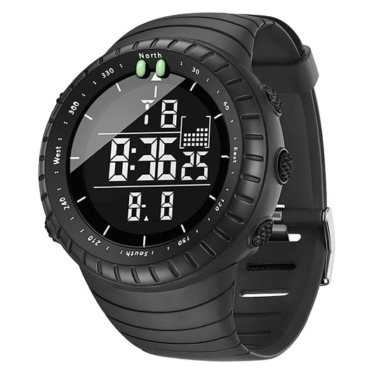 KXAITO Men's Watches Sports Outdoor Waterproof Military Watch Date Multi Function Tactics LED Face Alarm Stopwatch for Men (6256 Black)