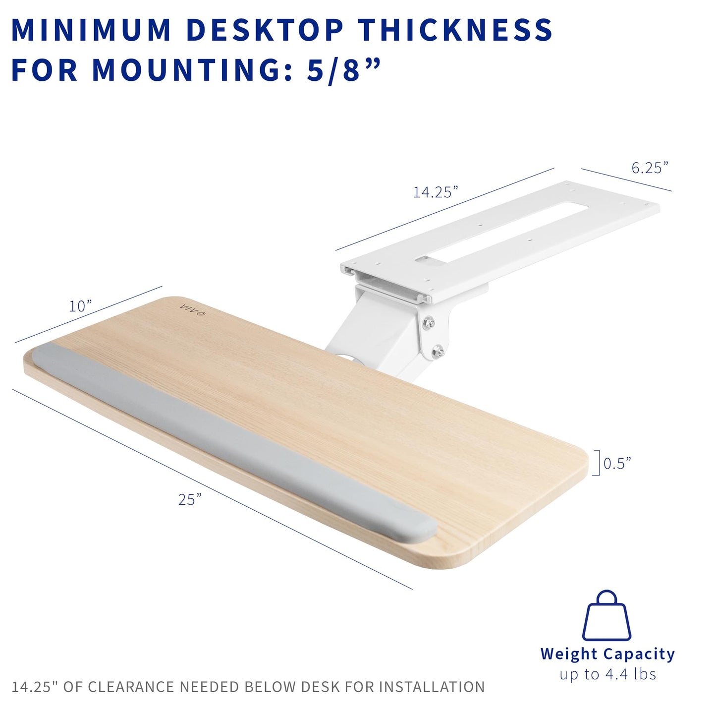 VIVO Adjustable Computer Keyboard & Mouse Platform Tray Ergonomic Under Table Desk Mount Drawer Underdesk Shelf (MOUNT-KB03B)