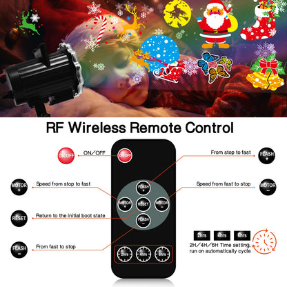 Halloween Decorations,MOSSNDAR 64 HD Patterns Halloween Christmas Projector Light Outdoor,Holiday Projector Light with RF Remote,Waterproof Landscape Lamp Projector for Garden Party,Xmas New Year Gift