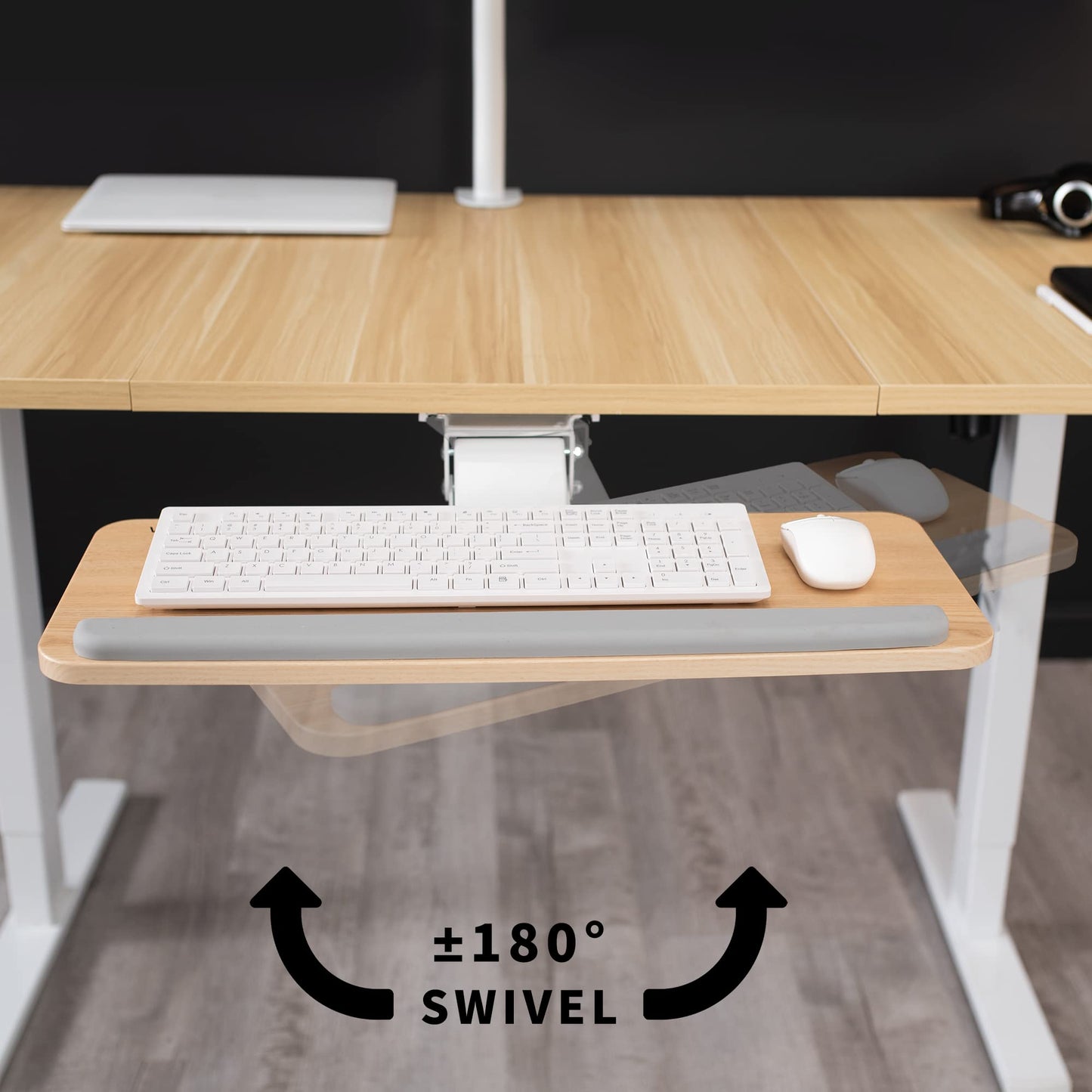 VIVO Adjustable Computer Keyboard & Mouse Platform Tray Ergonomic Under Table Desk Mount Drawer Underdesk Shelf (MOUNT-KB03B)