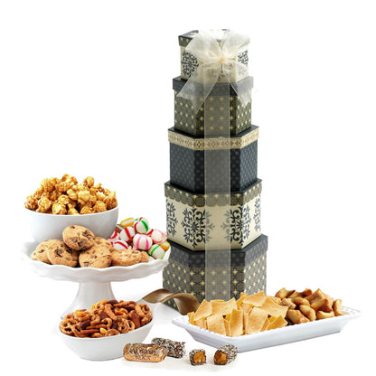Gourmet Food Gift Basket Tower Snack Gifts for Women, Men, Families, College – Delivery for Holidays, Appreciation, Thank You, Congratulations, Corporate, Get Well Soon Care Package