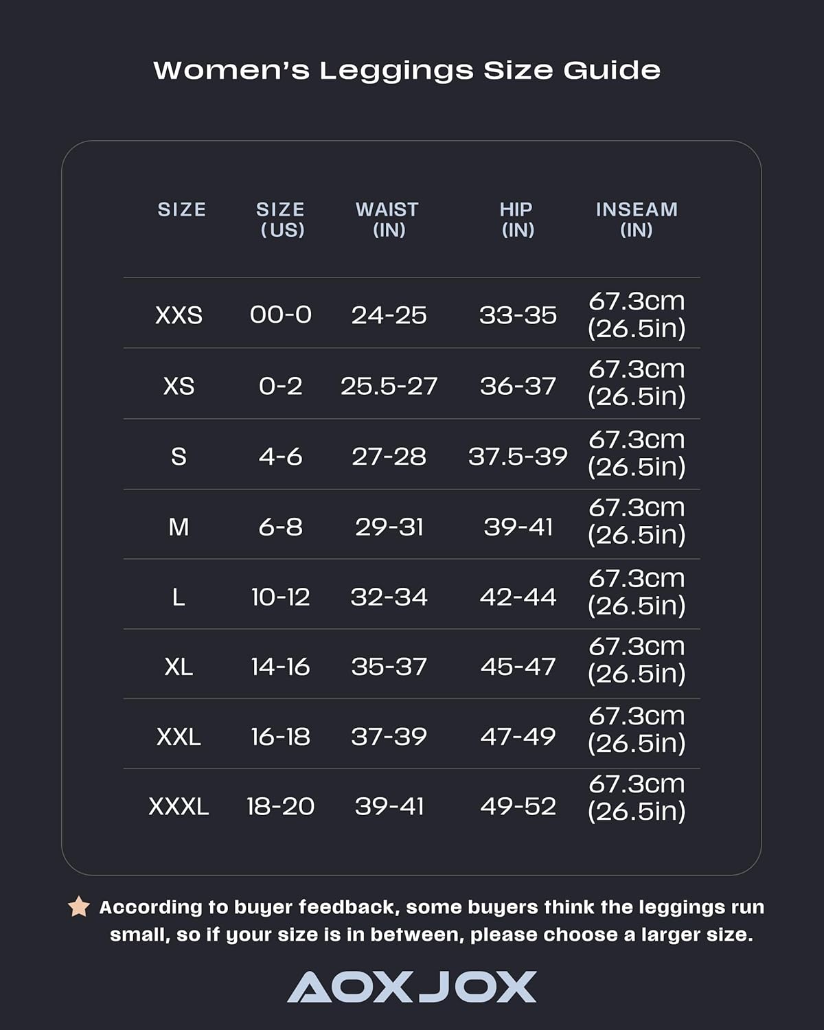 Aoxjox High Waisted Workout Leggings for Women Trinity Yoga Pants 26.5"