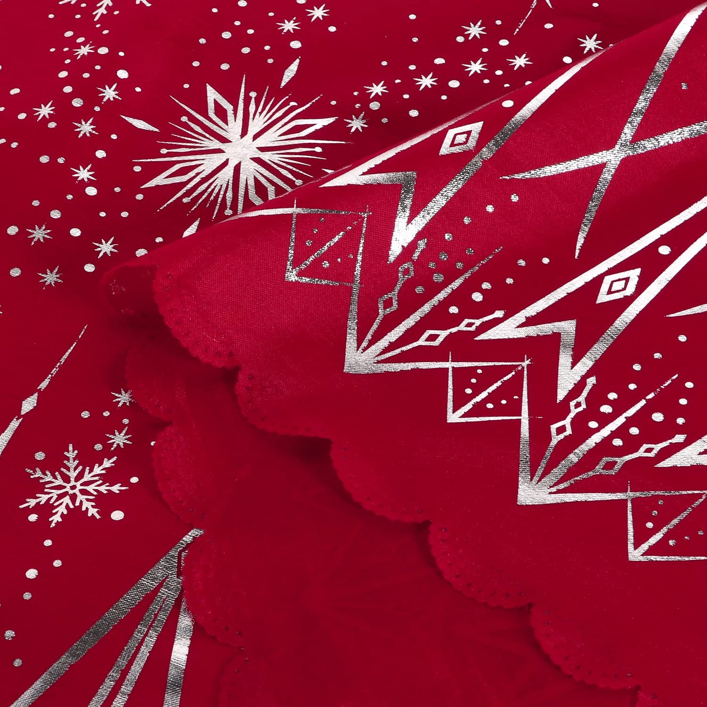 LUSHVIDA Christmas Rectangle Tablecloth – Washable Water Resistance Holiday Microfiber Table Cloth Decorative Table Cover for Banquet Party Kitchen Dining Room, 60 x 84 Inch