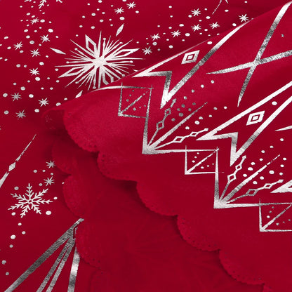 LUSHVIDA Christmas Rectangle Tablecloth – Washable Water Resistance Holiday Microfiber Table Cloth Decorative Table Cover for Banquet Party Kitchen Dining Room, 60 x 84 Inch