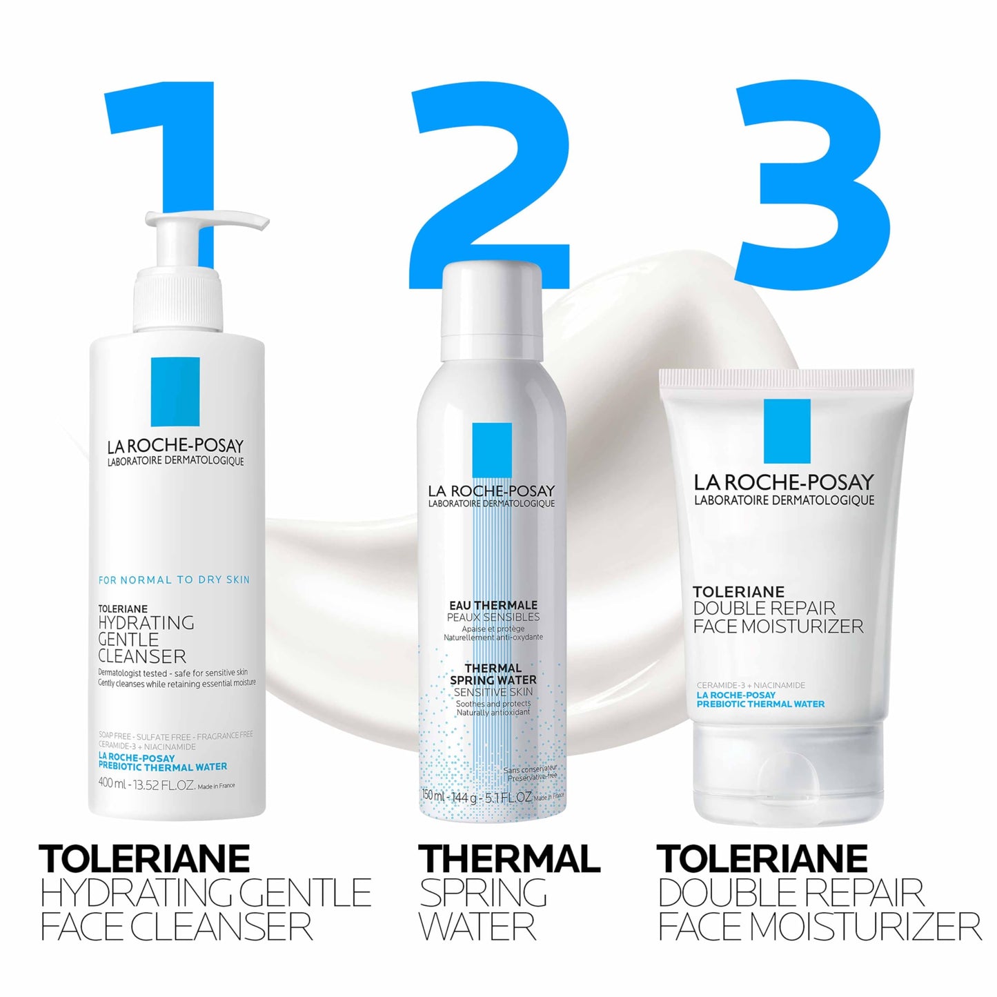 La Roche Posay Toleriane Double Repair Face Moisturizer, Daily Moisturizer Face Cream with Ceramide and Niacinamide for All Skin Types, Oil Free, Fragrance Free