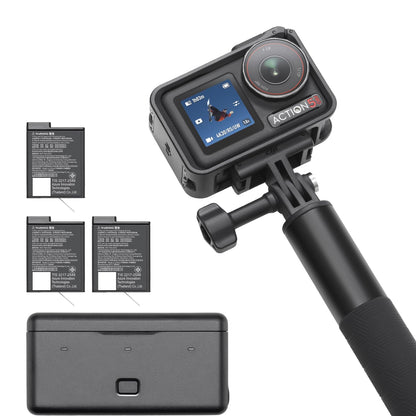 DJI Osmo Action 5 Pro Adventure Combo, Action Camera 4K with 1/1.3" Sensor, 12h Extended Battery Life with 3 Batteries, Stabilization, Dual OLED Touchscreens, Mini Action Camera for Travel, Vlog