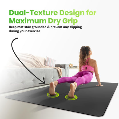 Large Yoga Mat (6'x4') – 1/4" & 1/2" Thick Exercise Mats for Home Workout, Extra Wide Workout Mats for Home Gym, Yoga, Pilates, Stretching, Floor & More