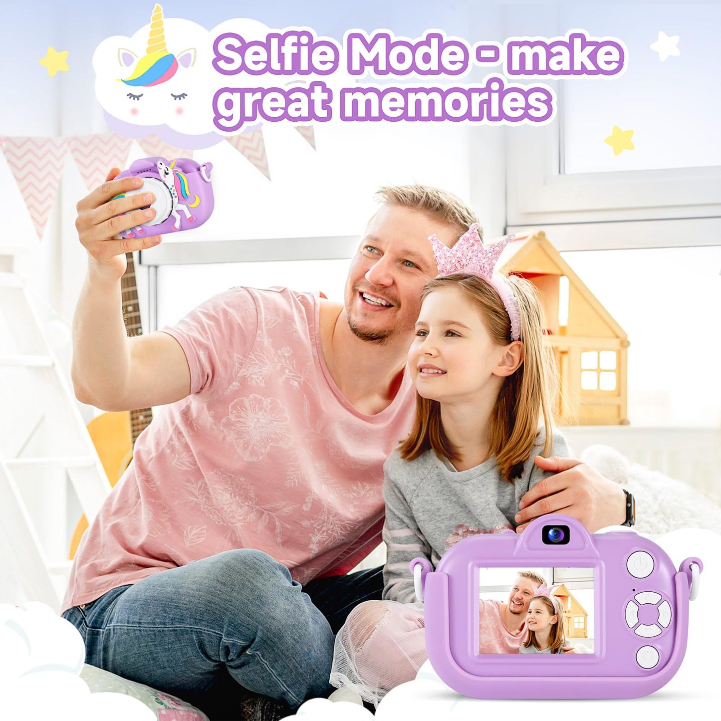 Kids Camera Digital Camera for Age 3-8, 1080P Toddler Camera for Kid with 32GB SD Card, Toddler Girls Toys Age 6-8, Christmas Birthday Gifts for Children