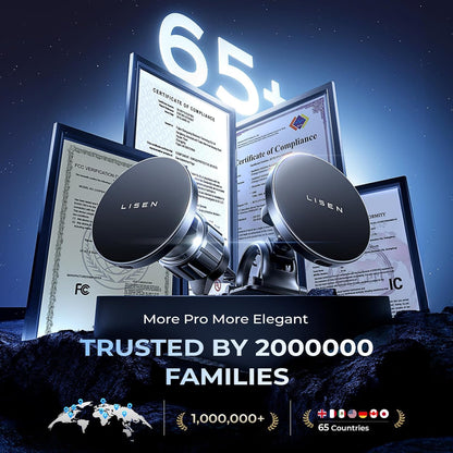 LISEN for 15W MagSafe Car Mount Charger,Magnetic Wireless Car Charger for iPhone 16 Pro Max Accessories,Magnetic Phone Holder for iPhone 16e 15 14 13 12,Samsung with MagSafe,Gifts for Men Women