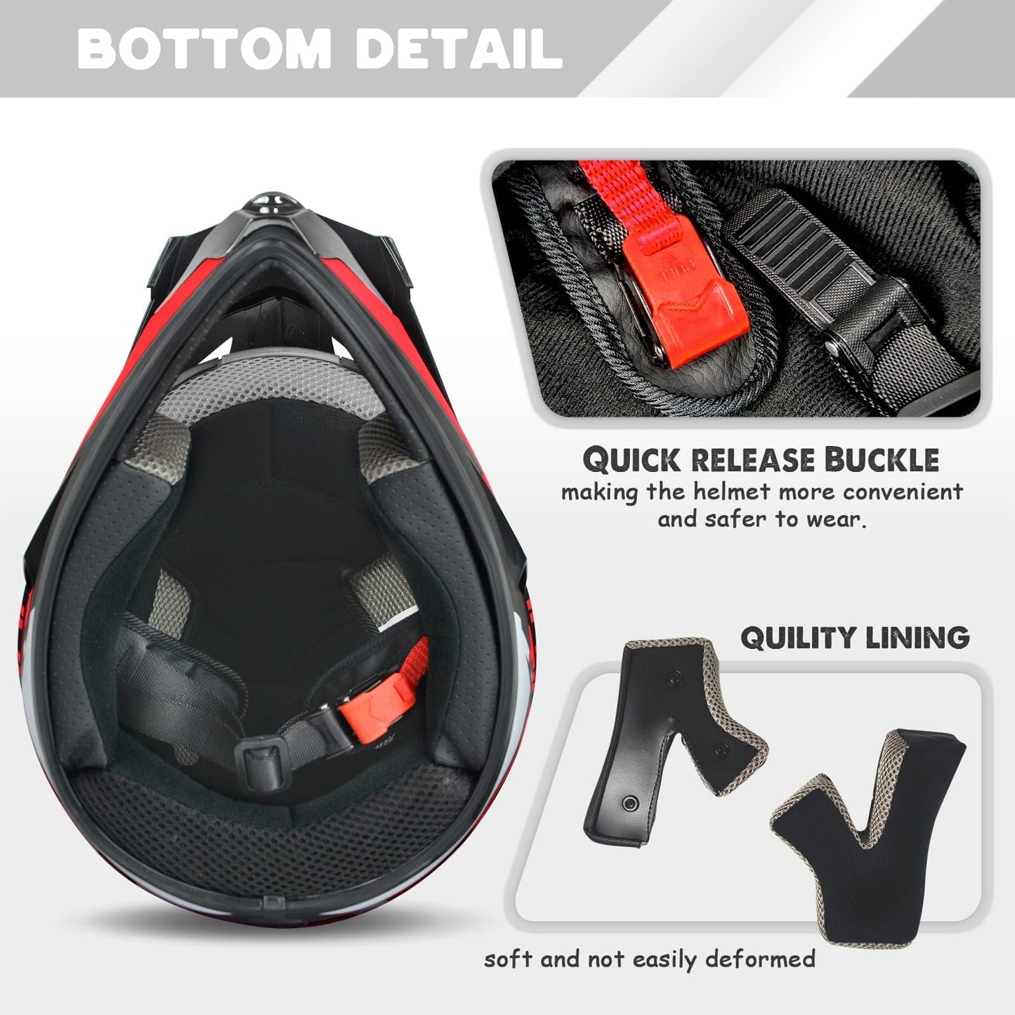 Kids Youth Off-Road Motorcycle Helmet Full Face,Goggles, Gloves & Mask Set,DOT Approved ATV BMX MX Mountain Bike Motocross Gear for Boys Girls Halloween (Red, S)