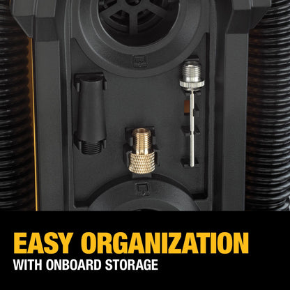 DEWALT Tire Inflator Portable Air Compressor 20V MAX, Air Pump with Automatic Shut Off, LED Light, Tool Only (DCC020IB)