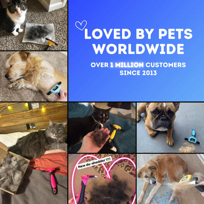 DakPets Stainless Steel Deshedding and Dematting Tool | Professional Pet Grooming Fur Brush for Cats and Dogs Hair Removal